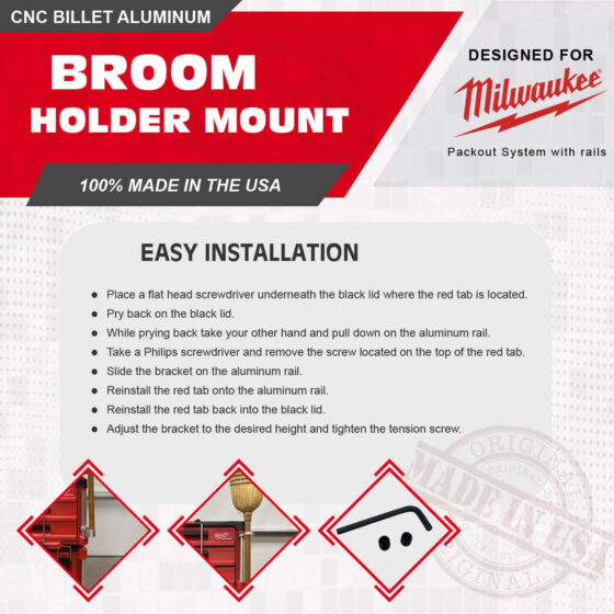 Milwaukee Packout Broom & Pole Holder